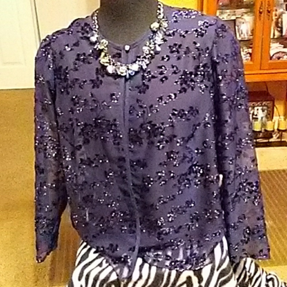 Onyx night navy fancy dressy top
